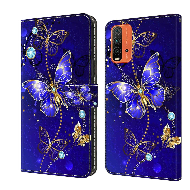 For Xiaomi Redmi 9T Crystal 3D Shockproof Protective Leather Phone Case(Diamond Butterfly) - Xiaomi Cases by PMC Jewellery | Online Shopping South Africa | PMC Jewellery