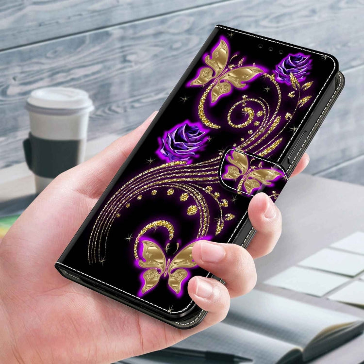 For Xiaomi Redmi Note 8 Crystal 3D Shockproof Protective Leather Phone Case(Purple Flower Butterfly) - free shipping - PMC TechLife - Order now!