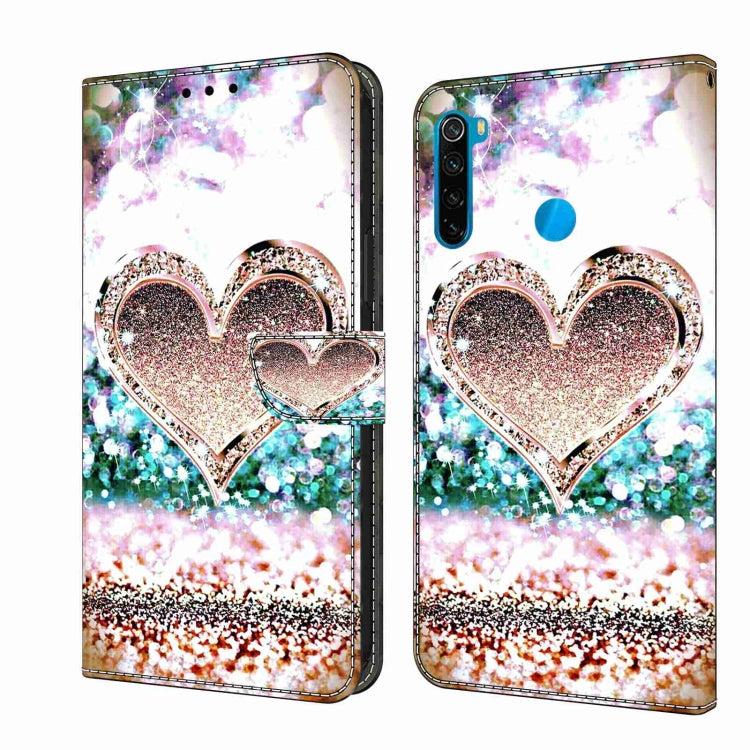 For Xiaomi Redmi Note 8T Crystal 3D Shockproof Protective Leather Phone Case(Pink Diamond Heart) - free shipping - PMC TechLife - Order now!