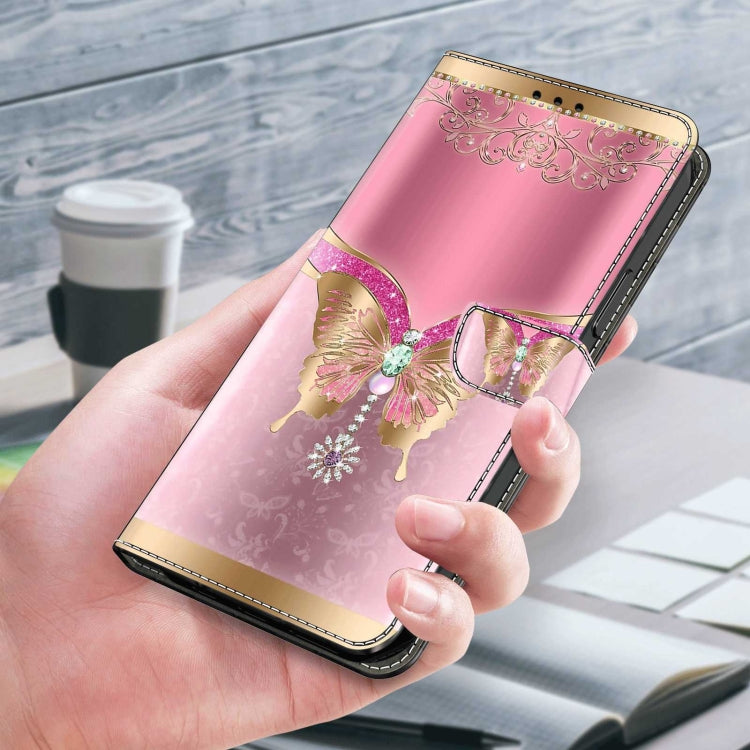 For Xiaomi Redmi Note 11 Global Crystal 3D Shockproof Protective Leather Phone Case(Pink Bottom Butterfly) - free shipping - PMC TechLife - Order now!