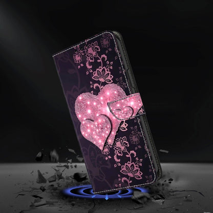 For Xiaomi Redmi 11A 4G / Redmi 12C Global Crystal 3D Shockproof Protective Leather Phone Case(Lace Love) - Xiaomi Cases by PMC Jewellery | Online Shopping South Africa | PMC Jewellery