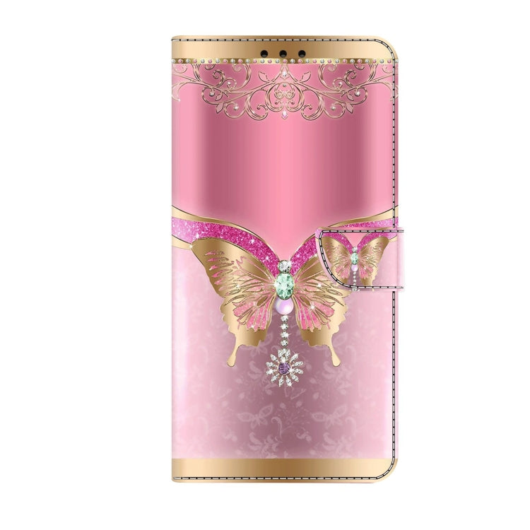 For Xiaomi 13 Lite Crystal 3D Shockproof Protective Leather Phone Case(Pink Bottom Butterfly) - 13 Lite Cases by PMC Jewellery | Online Shopping South Africa | PMC Jewellery