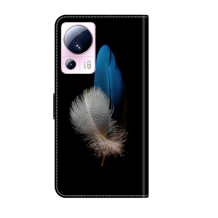For Xiaomi 13 Lite Crystal 3D Shockproof Protective Leather Phone Case(Two Branches) - free shipping - PMC TechLife - Order now!