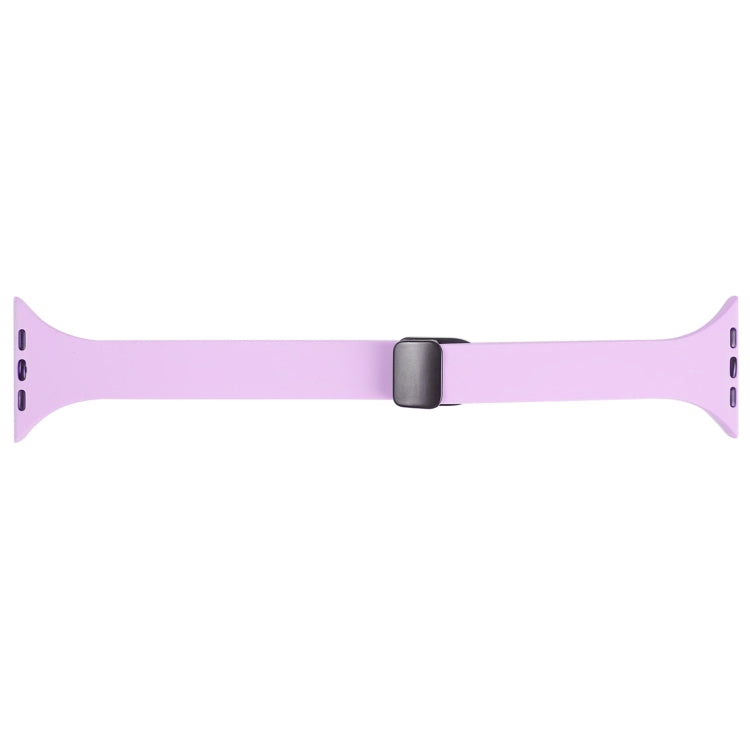 For Apple Watch Ultra 49mm Magnetic Buckle Slim Silicone Watch Band(Lavender) - Watch Bands by PMC Jewellery | Online Shopping South Africa | PMC Jewellery