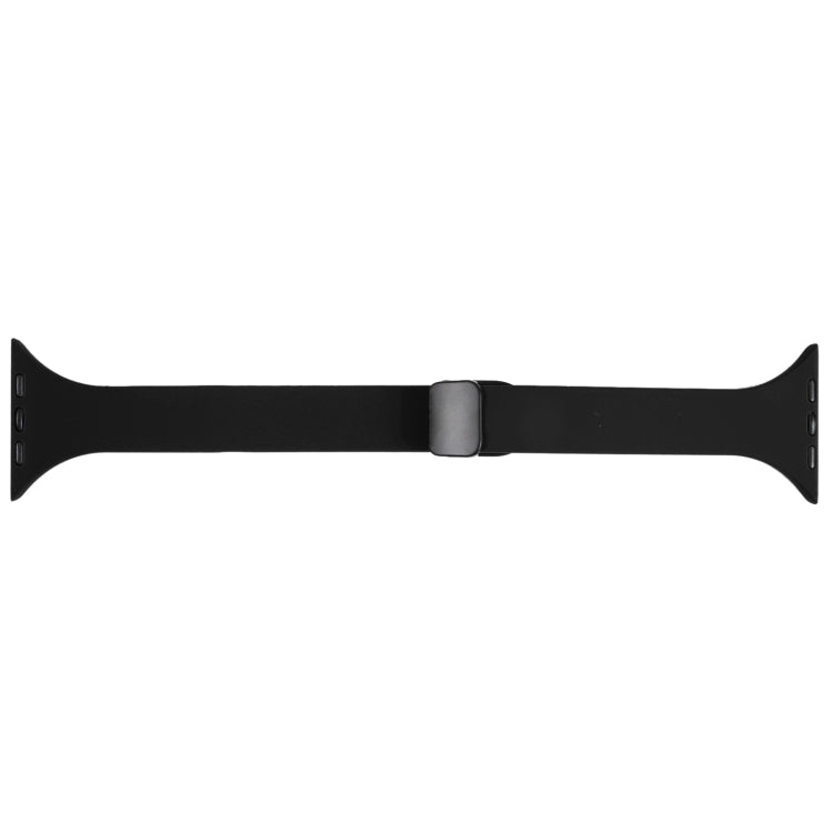 For Apple Watch 8 41mm Magnetic Buckle Slim Silicone Watch Band(Black) - Watch Bands by PMC Jewellery | Online Shopping South Africa | PMC Jewellery