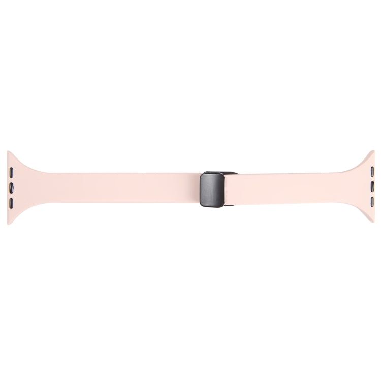 For Apple Watch SE 2022 44mm Magnetic Buckle Slim Silicone Watch Band(Pink) - Watch Bands by PMC Jewellery | Online Shopping South Africa | PMC Jewellery