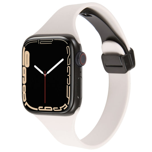 For Apple Watch SE 40mm Magnetic Buckle Slim Silicone Watch Band(Starlight) - Watch Bands by PMC Jewellery | Online Shopping South Africa | PMC Jewellery