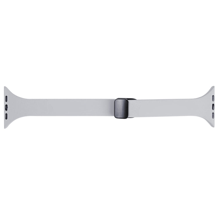 For Apple Watch 5 44mm Magnetic Buckle Slim Silicone Watch Band(Light Grey) - Watch Bands by PMC Jewellery | Online Shopping South Africa | PMC Jewellery