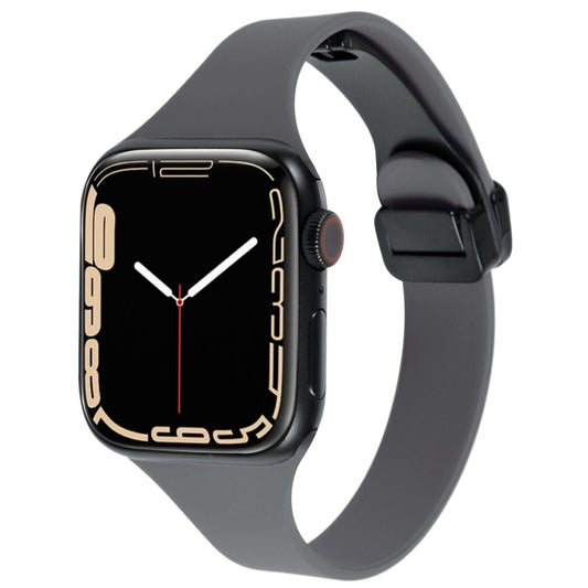 For Apple Watch 4 44mm Magnetic Buckle Slim Silicone Watch Band(Starry Grey) - Watch Bands by PMC Jewellery | Online Shopping South Africa | PMC Jewellery