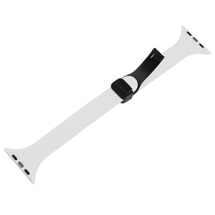 For Apple Watch 2 42mm Magnetic Buckle Slim Silicone Watch Band(White) - Watch Bands by PMC TechLife | Online Shopping South Africa | PMC TechLife