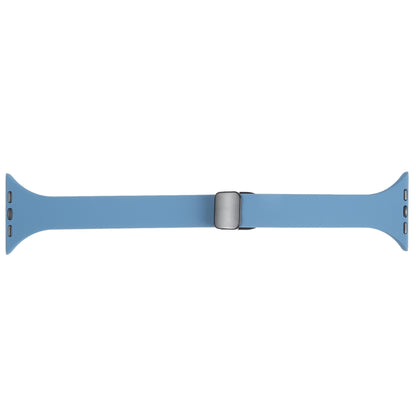 For Apple Watch 38mm Magnetic Buckle Slim Silicone Watch Band(Blue) - Watch Bands by PMC Jewellery | Online Shopping South Africa | PMC Jewellery