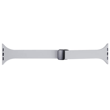 For Apple Watch 38mm Magnetic Buckle Slim Silicone Watch Band(Light Grey) - Watch Bands by PMC Jewellery | Online Shopping South Africa | PMC Jewellery