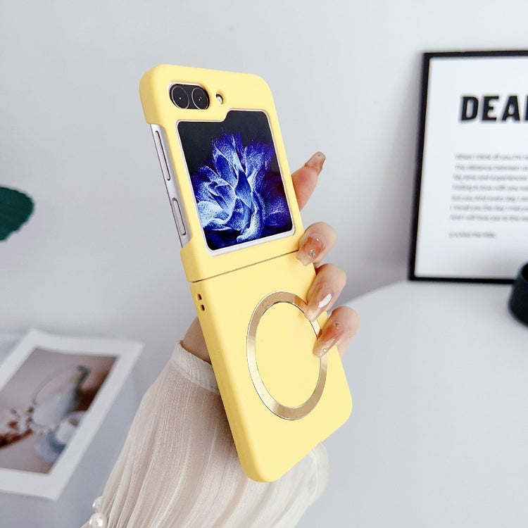 For Samsung Galaxy Z Flip5 Skin Feel Magsafe Magnetic Shockproof PC Phone Case(Yellow) - Galaxy Z Flip5 Cases by PMC Jewellery | Online Shopping South Africa | PMC Jewellery