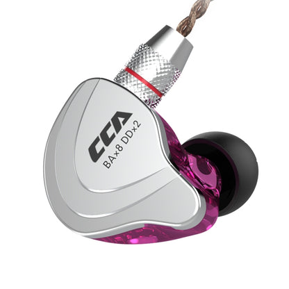 CCA CCA-C10 3.5mm Gold Plated Plug Ten Unit Hybrid Wire-controlled In-ear Earphone, Type:without Mic(Streamer Purple) - In Ear Wired Earphone by CCA | Online Shopping South Africa | PMC Jewellery | Buy Now Pay Later Mobicred