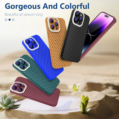 For iPhone 14 Plus Hollow Heat Dissipation TPU Phone Case(Brown) - iPhone 14 Plus Cases by PMC Jewellery | Online Shopping South Africa | PMC Jewellery