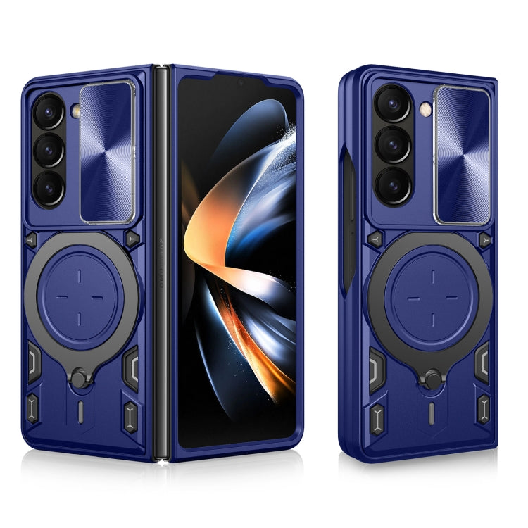 For Samsung Galaxy Z Fold5 CD Texture Sliding Camshield Magnetic Holder Phone Case(Blue) - free shipping - PMC TechLife - Order now!
