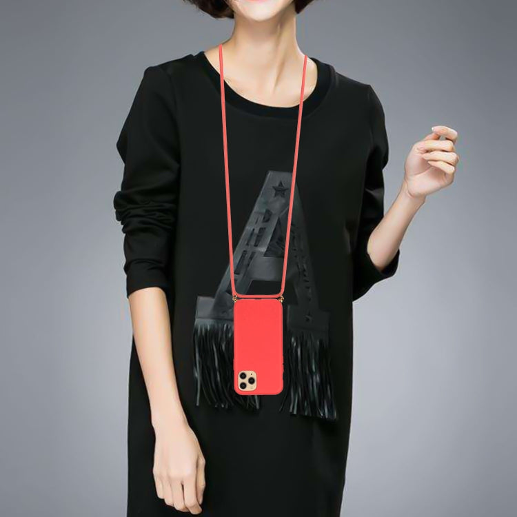 For iPhone 15 Pro Max Wheat Straw Material + TPU Phone Case with Lanyard(Red) - free shipping - PMC TechLife - Order now!