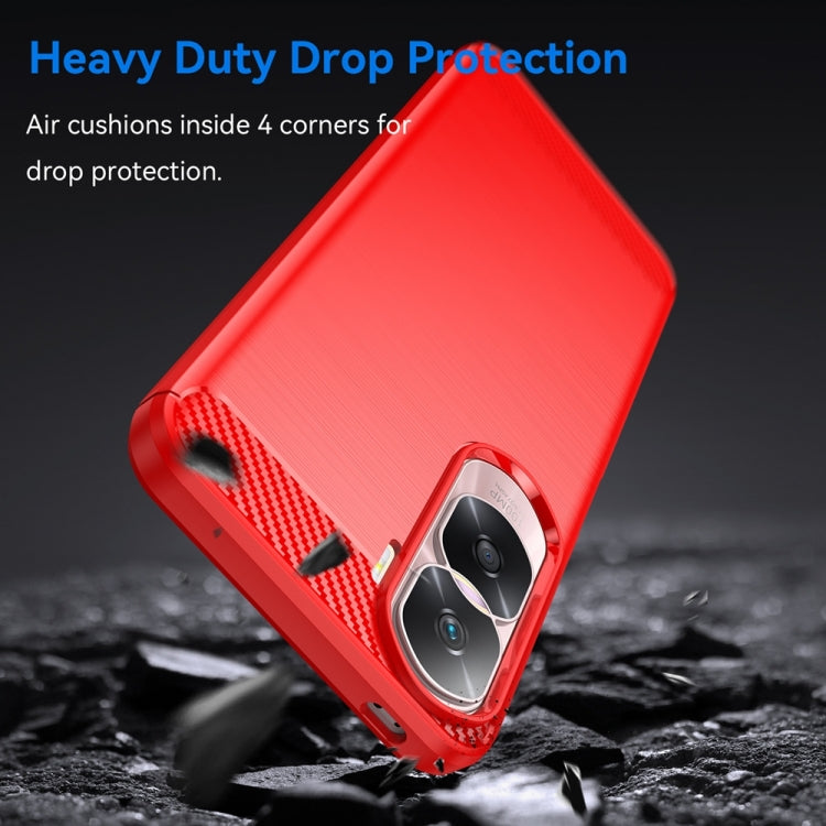 For Honor 90 Lite Brushed Texture Carbon Fiber TPU Phone Case(Red) - Honor Cases by PMC Jewellery | Online Shopping South Africa | PMC Jewellery