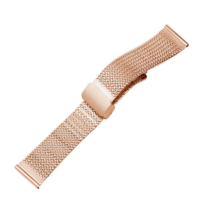 For Apple Watch SE 2022 40mm Magnetic Buckle Herringbone Mesh Metal Watch Band(Rose Gold) - Watch Bands by PMC Jewellery | Online Shopping South Africa | PMC Jewellery