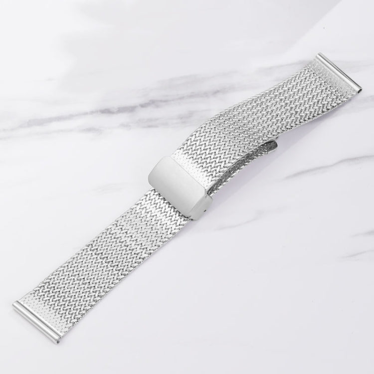 For Apple Watch 6 44mm Magnetic Buckle Herringbone Mesh Metal Watch Band(Silver) - Watch Bands by PMC Jewellery | Online Shopping South Africa | PMC Jewellery