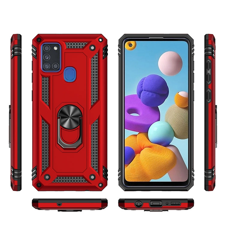 For Samsung Galaxy A21s Shockproof TPU + PC Protective Case with 360 Degree Rotating Holder(Black) - Galaxy Phone Cases by PMC TechLife | Online Shopping South Africa | PMC TechLife