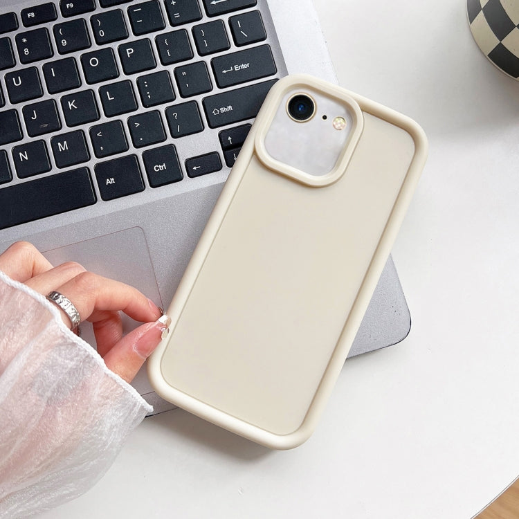 For iPhone SE 2022 / 2020 / 8 / 7 Shockproof Frame Frosted TPU Phone Case(Beige) - iPhone SE 2022 / 2020 / 8 / 7 Cases by PMC Jewellery | Online Shopping South Africa | PMC Jewellery