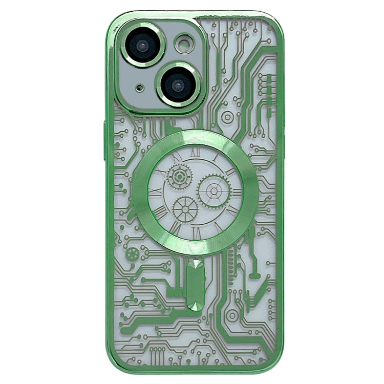 For iPhone 14 Electroplated Circuit Board Pattern MagSafe Phone Case(Green) - free shipping - PMC TechLife - Order now!