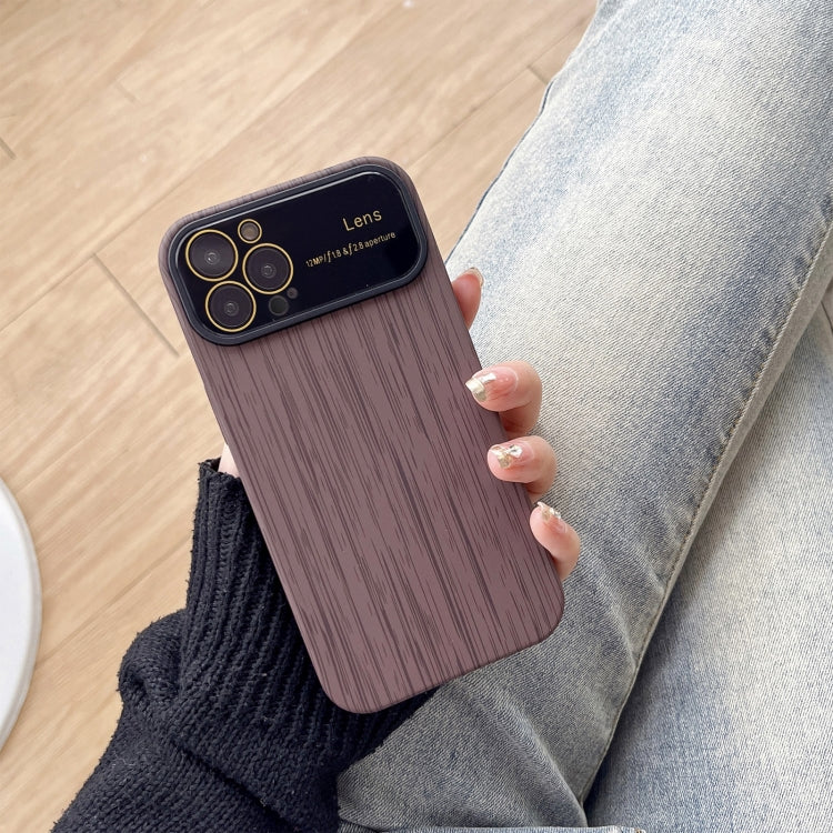 For iPhone 14 Pro Wood Grain TPU Phone Case with Lens Film(Grey) - iPhone 14 Pro Cases by PMC Jewellery | Online Shopping South Africa | PMC Jewellery