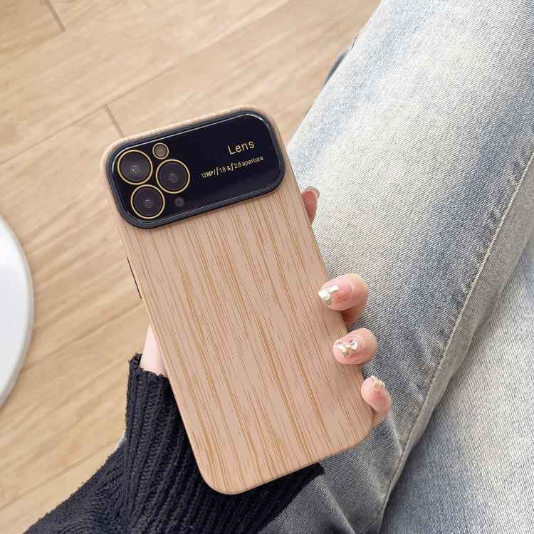 For iPhone 11 Pro Wood Grain TPU Phone Case with Lens Film(Khaki) - iPhone 11 Pro Cases by PMC TechLife | Online Shopping South Africa | PMC TechLife