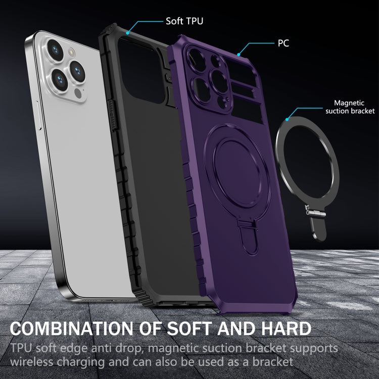 For iPhone 15 Pro MagSafe Magnetic Holder Phone Case(Purple) - free shipping - PMC TechLife - Order now!