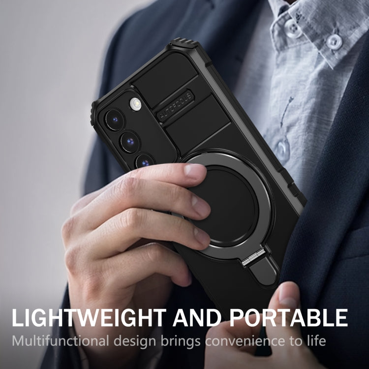 For Samsung Galaxy S22+ 5G MagSafe Magnetic Holder Phone Case(Black) - free shipping - PMC TechLife - Order now!