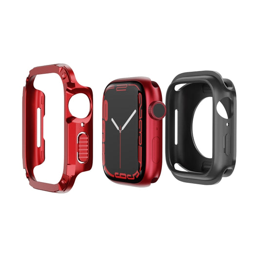 For Apple Watch Series 6 / 5 / 4 / SE 40mm 2-in-1 PC Hybrid TPU Armor Watch Case(Red) - Watch Cases by PMC Jewellery | Online Shopping South Africa | PMC Jewellery