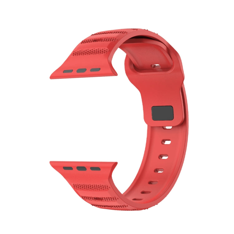 For Apple Watch 8 45mm  Dot Texture Fluororubber Watch Band(Red) - Watch Bands by PMC TechLife | Online Shopping South Africa | PMC TechLife