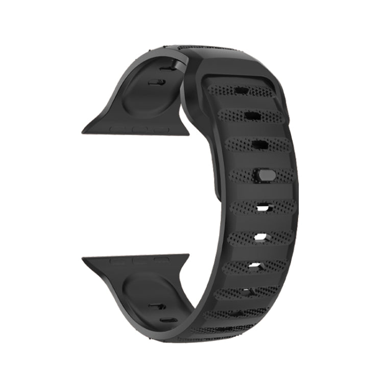 For Apple Watch SE 2022 40mm Dot Texture Fluororubber Watch Band(Black) - Watch Bands by PMC TechLife | Online Shopping South Africa | PMC TechLife