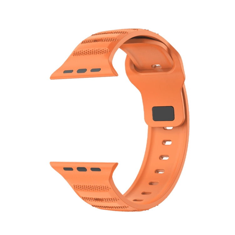 For Apple Watch 7 41mm Dot Texture Fluororubber Watch Band(Orange) - Watch Bands by PMC TechLife | Online Shopping South Africa | PMC TechLife