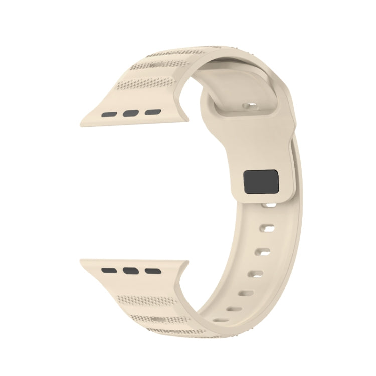 For Apple Watch 7 45mm Dot Texture Fluororubber Watch Band(Starlight) - Watch Bands by PMC TechLife | Online Shopping South Africa | PMC TechLife