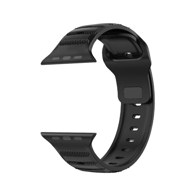 For Apple Watch 6 40mm Dot Texture Fluororubber Watch Band(Black) - Watch Bands by PMC TechLife | Online Shopping South Africa | PMC TechLife