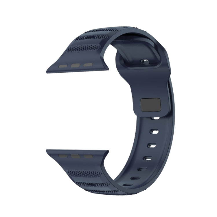 For Apple Watch 5 44mm Dot Texture Fluororubber Watch Band(Midnight Blue) - Watch Bands by PMC TechLife | Online Shopping South Africa | PMC TechLife