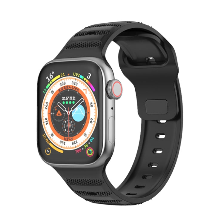 For Apple Watch 4 44mm Dot Texture Fluororubber Watch Band(Black) - Watch Bands by PMC TechLife | Online Shopping South Africa | PMC TechLife