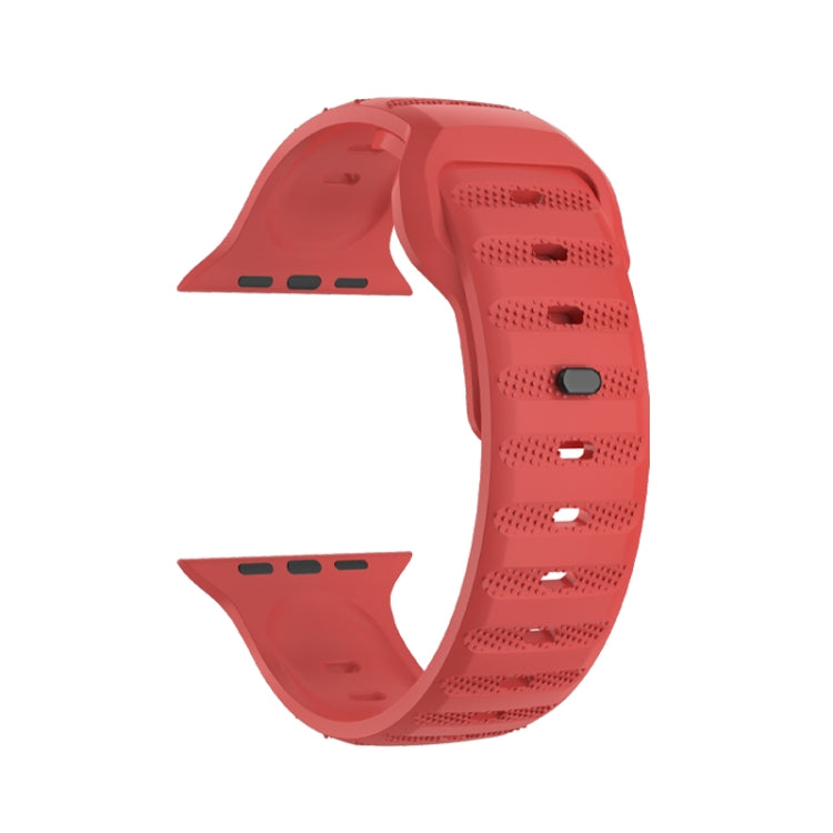 For Apple Watch 4 40mm Dot Texture Fluororubber Watch Band(Red) - Watch Bands by PMC TechLife | Online Shopping South Africa | PMC TechLife