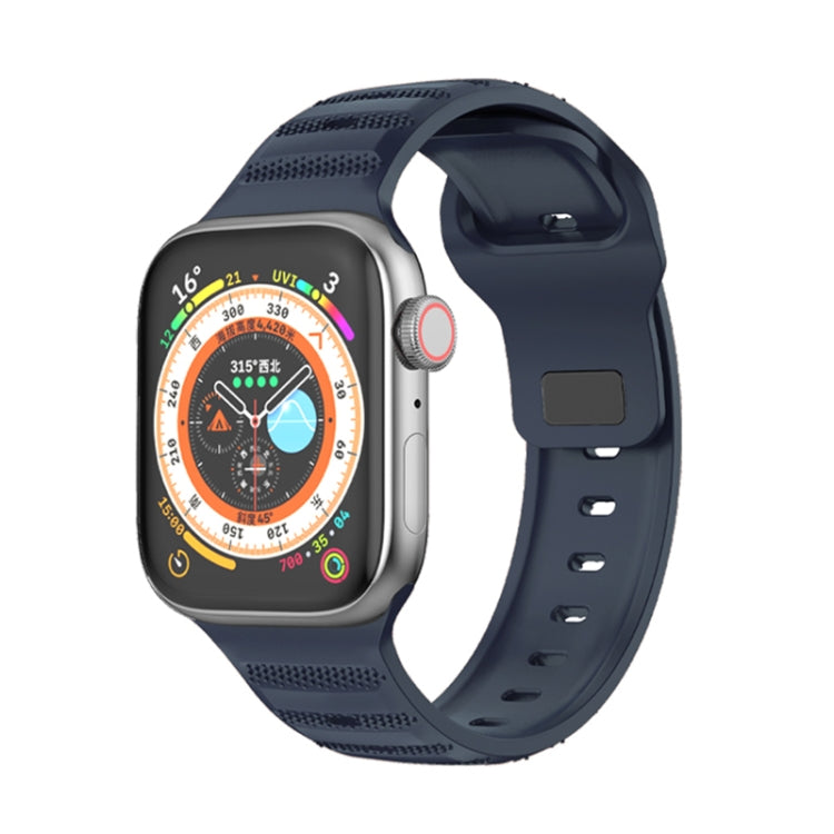 For Apple Watch 2 38mm Dot Texture Fluororubber Watch Band(Midnight Blue) - Watch Bands by PMC TechLife | Online Shopping South Africa | PMC TechLife