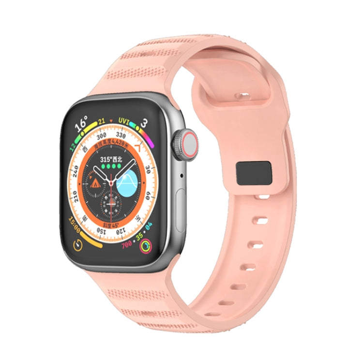 For Apple Watch 42mm Dot Texture Fluororubber Watch Band(Nebula Pink) - Watch Bands by PMC Jewellery | Online Shopping South Africa | PMC Jewellery