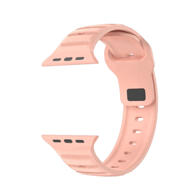 For Apple Watch 42mm Dot Texture Fluororubber Watch Band(Nebula Pink) - Watch Bands by PMC TechLife | Online Shopping South Africa | PMC TechLife