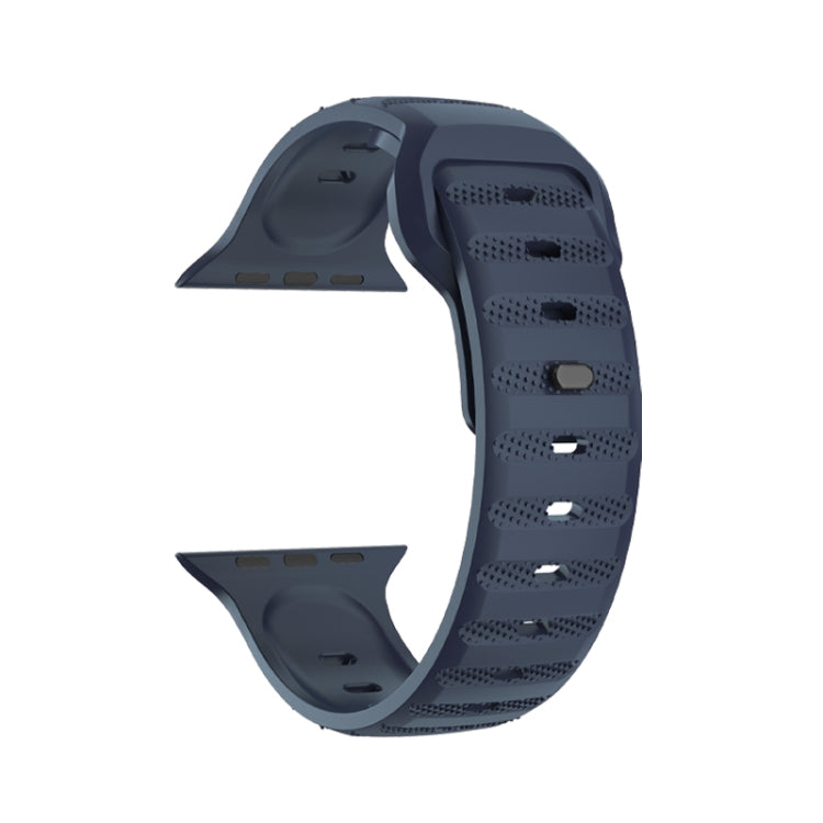 For Apple Watch 38mm Dot Texture Fluororubber Watch Band(Midnight Blue) - Watch Bands by PMC Jewellery | Online Shopping South Africa | PMC Jewellery