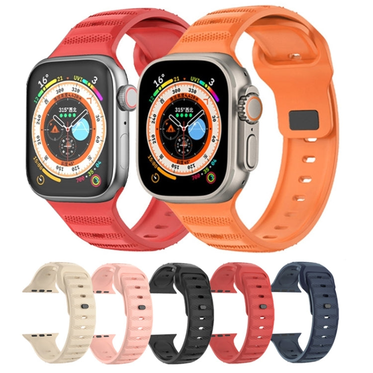 For Apple Watch 6 44mm Dot Texture Fluororubber Watch Band(Starlight) - Watch Bands by PMC TechLife | Online Shopping South Africa | PMC TechLife