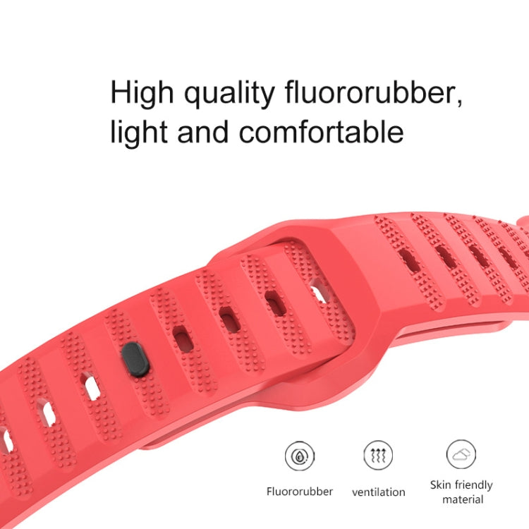 For Apple Watch SE 40mm Dot Texture Fluororubber Watch Band(Nebula Pink) - Watch Bands by PMC TechLife | Online Shopping South Africa | PMC TechLife