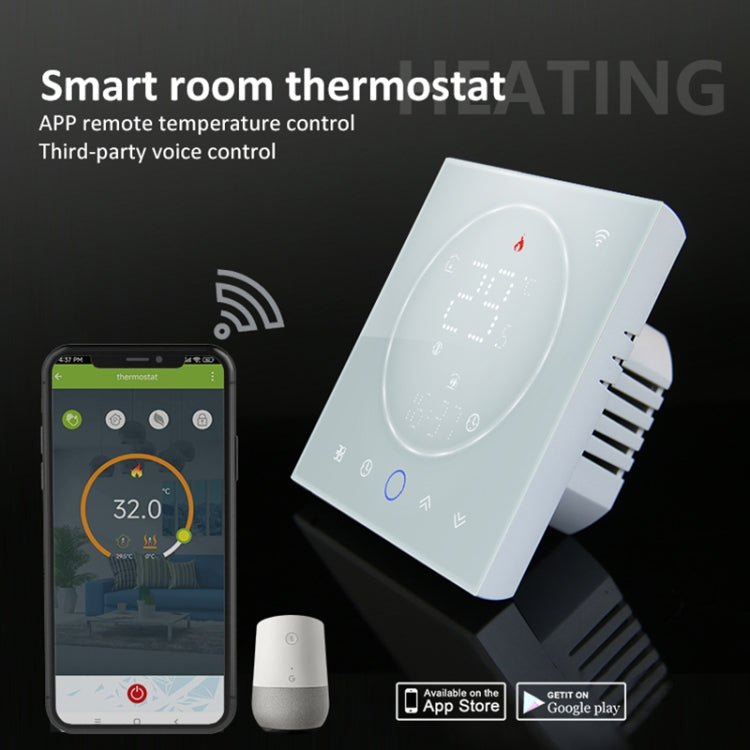 BHT-008GBLW 95-240V AC 16A Smart Home Electric Heating LED Thermostat With WiFi(White) - Thermostat & Thermometer by PMC Jewellery | Online Shopping South Africa | PMC Jewellery