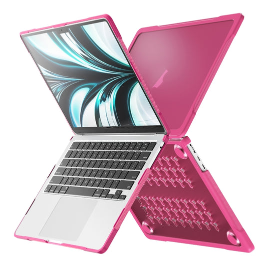 For MacBook Air 13.6 inch A2681 2022 Translucent Laptop Protective Case(Rose Red) - MacBook Air Cases by PMC Jewellery | Online Shopping South Africa | PMC Jewellery