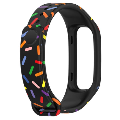 For OPPO Band Sports Rainbow Dots Silicone Watch Band(Black) -  by PMC Jewellery | Online Shopping South Africa | PMC Jewellery