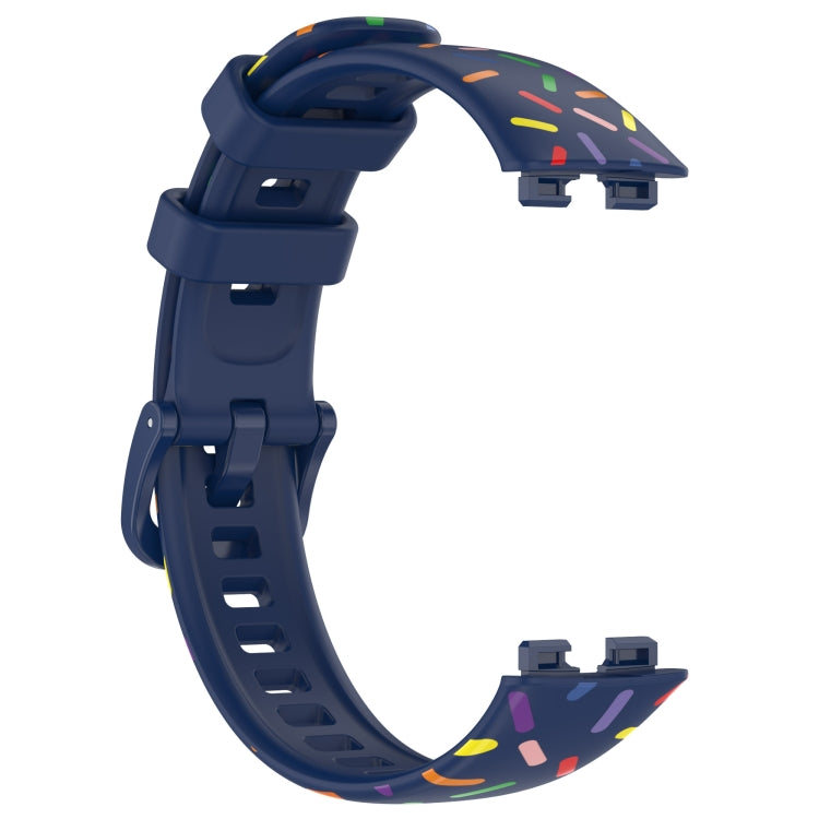 For Huawei Band 8 Sports Rainbow Dots Silicone Watch Band(Midnight Blue) - Watch Bands by PMC Jewellery | Online Shopping South Africa | PMC Jewellery